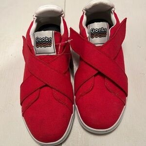 Goats Red Canvas crisscross Velcro strap closure sneakers size 7